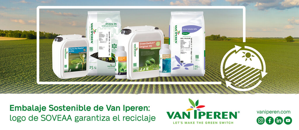 Van Iperen Reciclaje de envases de fertilizantes con logo SOVEEA