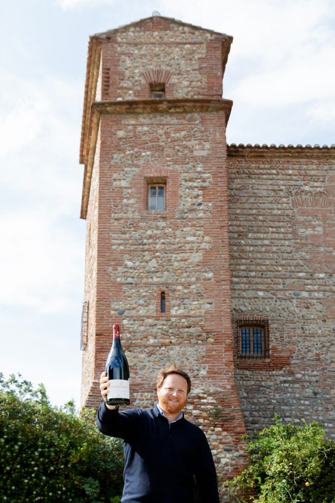 William Jonquères d’Oriola at the entrace of Chateau de Cornelia vineyards