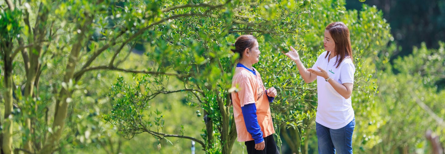 Van Iperen International team member listens carefully to a citrus grower 5
