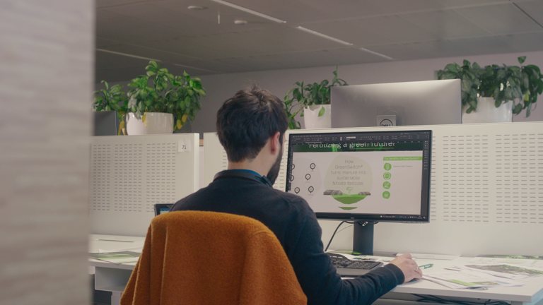 A team member of the Marketing department works on digital tools - Van Iperen International