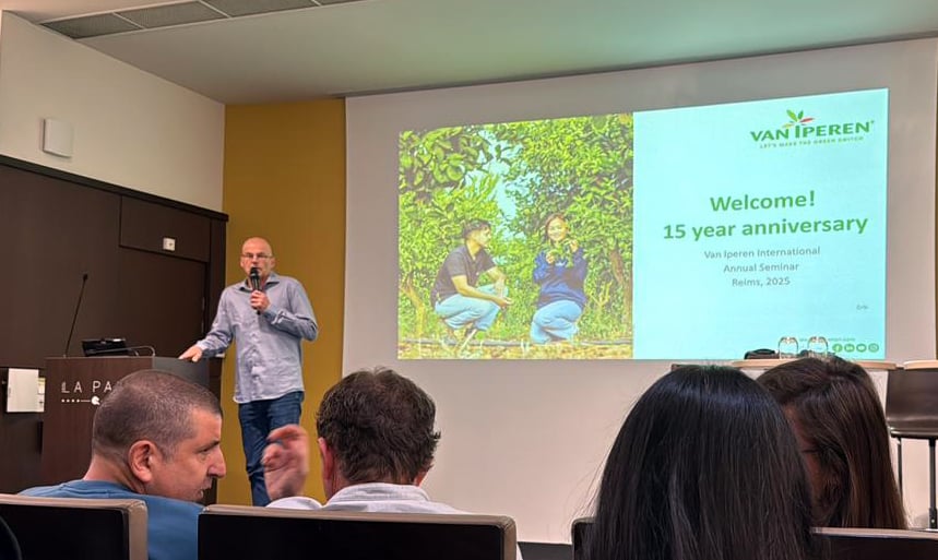 Erik van den Bergh speaking at 15th anniversary of Van Iperen International